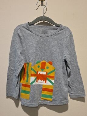 Christian Robinson Kids Long-Sleeve Tiger Graphic Tee - Grey Size 4